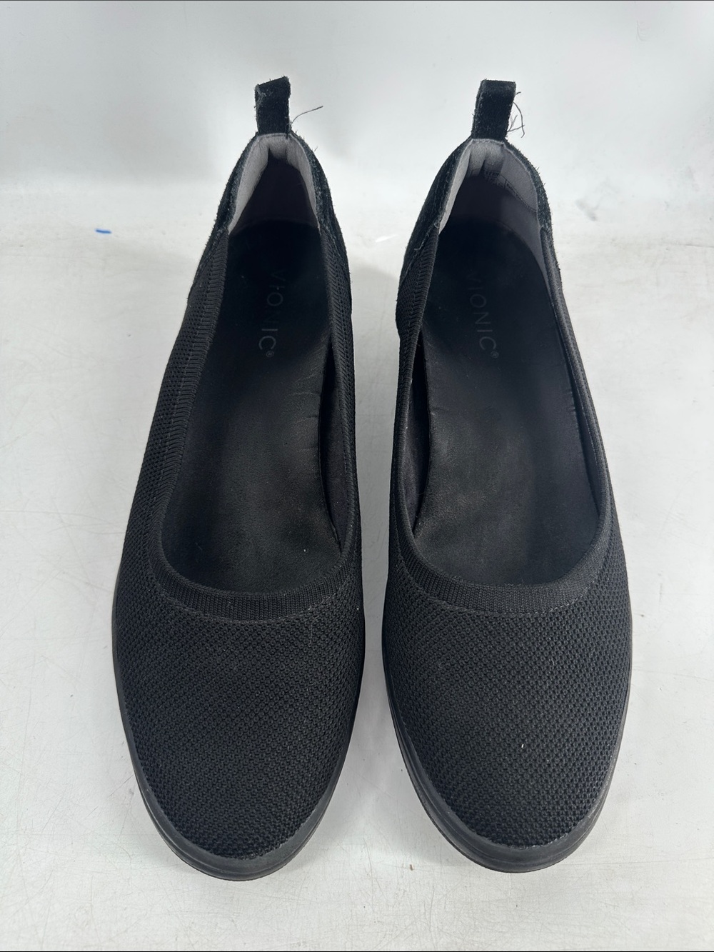 Vionic slip on shoe Jacey Knit Wedge Black Seude detail arch support sz 9.5 - Picture 4 of 11
